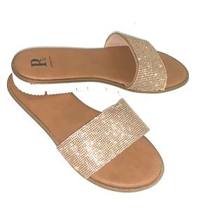 Rose gold slides size 40